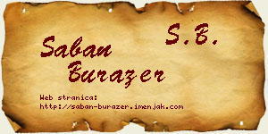 Šaban Burazer vizit kartica